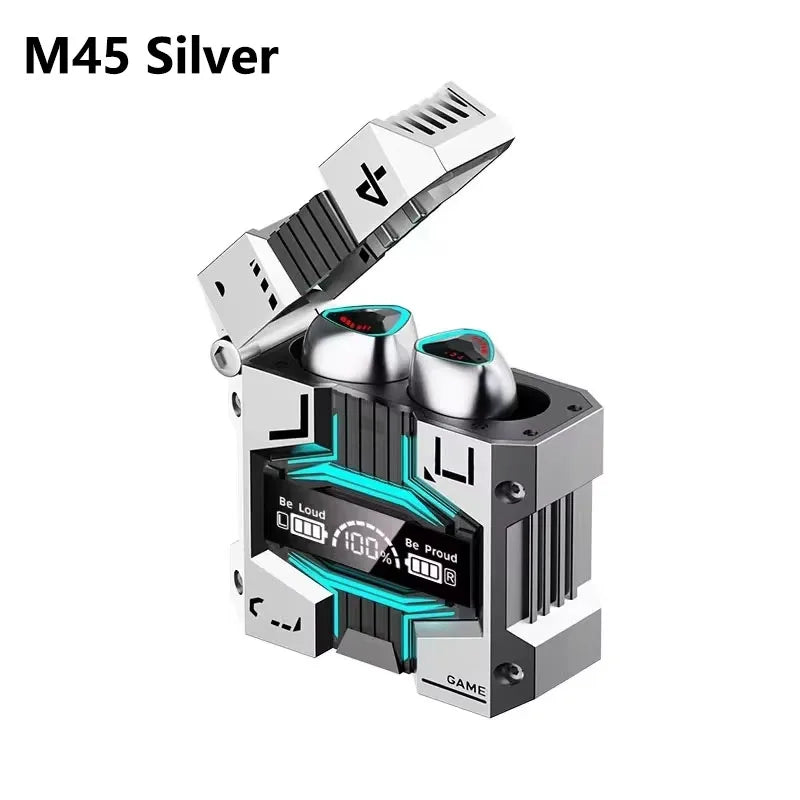 M41 Bluetooth Earphone Wireless Headphone Smart Touch Digital Display Stereo Earbuds With Colour Light Magnetic Suction Headset