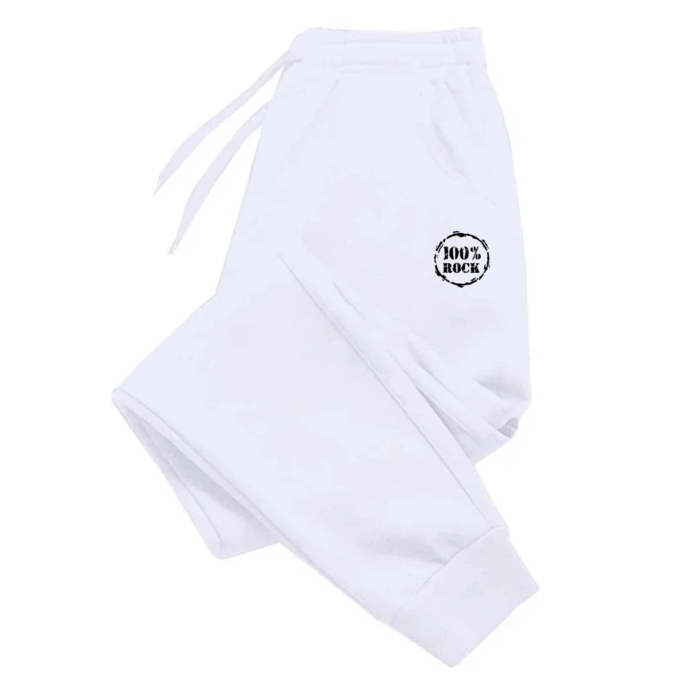 100% Rock Men's Casual and Fashionable Sports Pants Gym Sports Pants Men's Jogging Sports Pants Running Exercise Pants Joggers